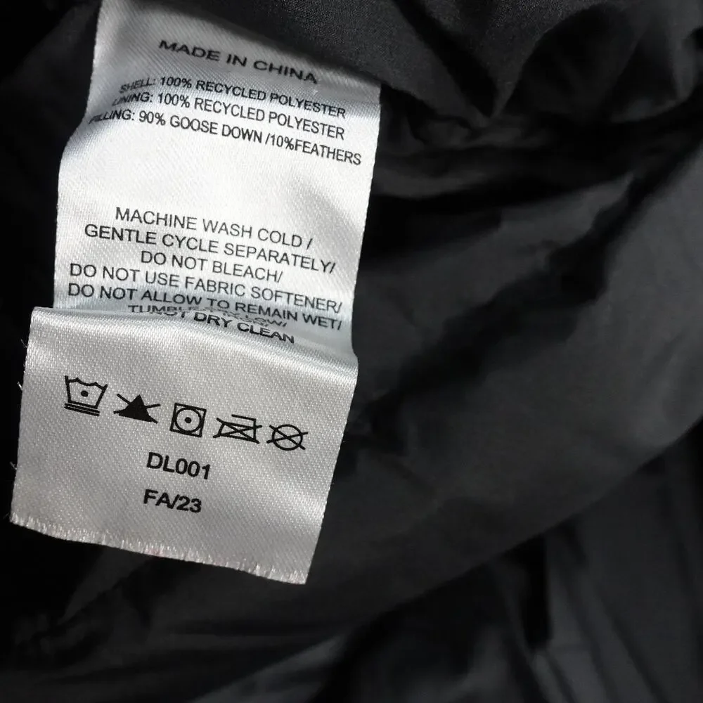 Damaged Quince Women's XL Responsible Down Long Puffer Jacket Hooded Black $200
